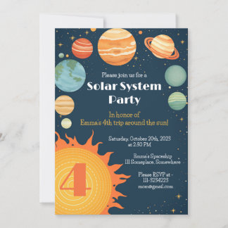 Solar system planetas convite ao aniversário de cr