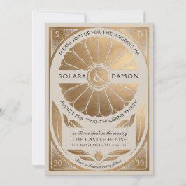 SOLARA I - Convite Dourado para Casamento Faux Bot