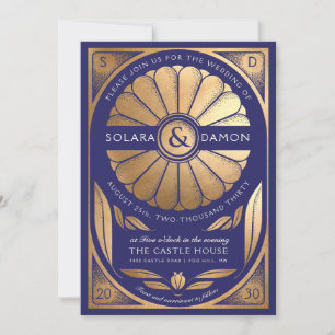SOLARA II - Convite Dourado para Casamento Falso F