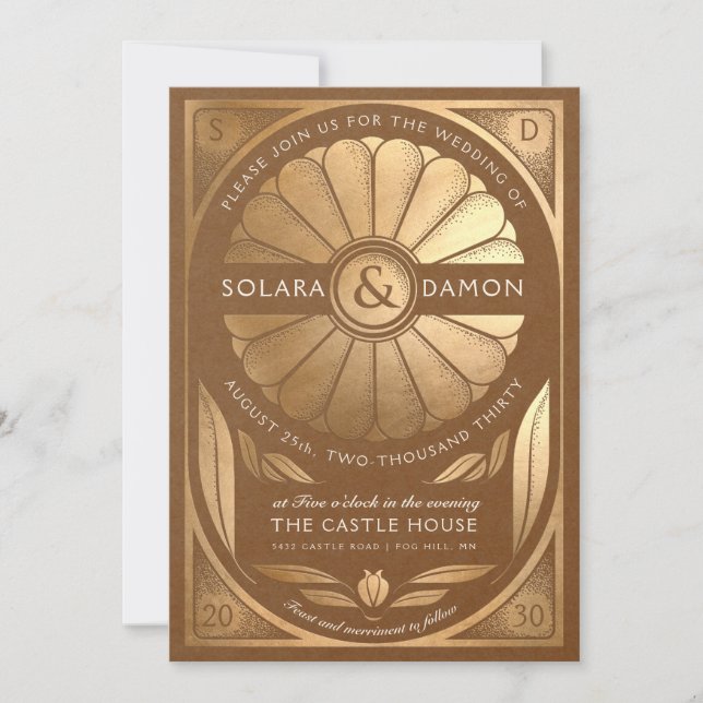 SOLARA III - Convite Dourado para Casamento Falso  (Frente)