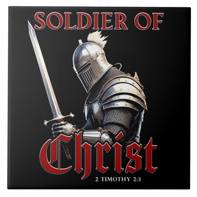 Soldado do Cristo 2 Timothy 2:3 Bíblia cristã (Frente)