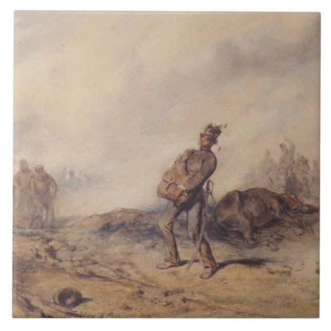 Soldado ferido após a batalha (cena de guerra) (Frente)