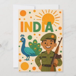 Soldado Indiano com Cartão Peacock