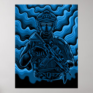 Soldado Militar de poster Art