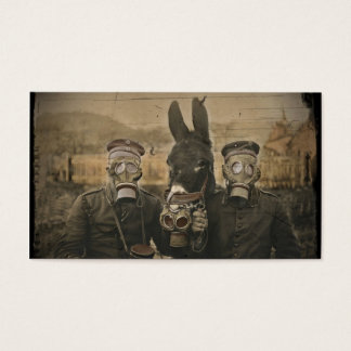 Soldados burros e máscaras de gás