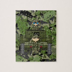 Soldados do exército britânico e quebra-cabeça