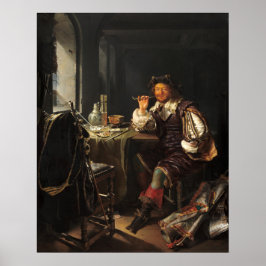 Soldier Smoking - Frans van Mieris Fine Art Poster