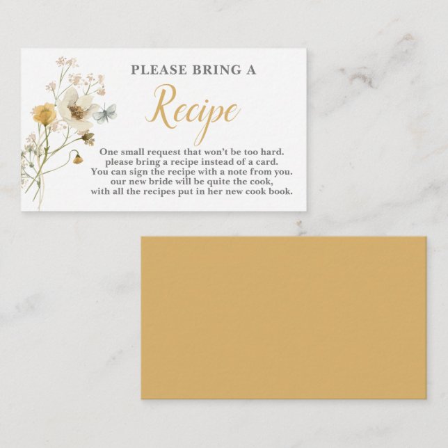 Solicitação de Cartão de Receita de Chá de panela  (Frente/Verso)