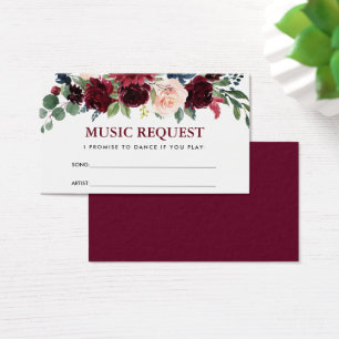 Solicitação de Música Floral Azul de Casamento Bur