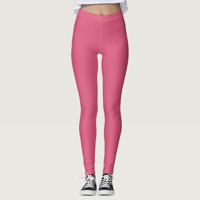 Solid Soft Pastel Pink Leggings Minimalist Athleis (Frente)
