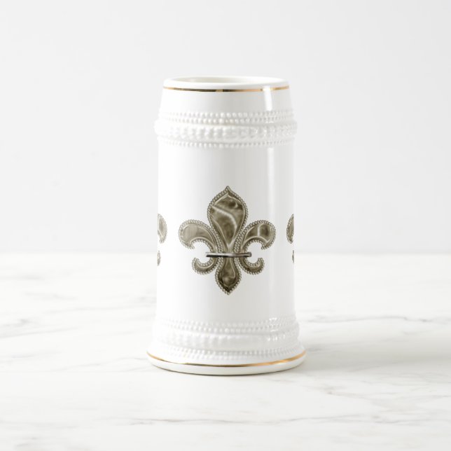 Sólido Fleur de Lis Caneca de cerveja Dourada (Centro)