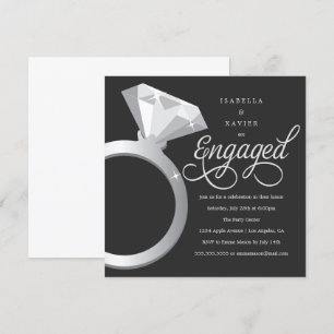 Solitário   Convite para Festa de noivado de Cor P