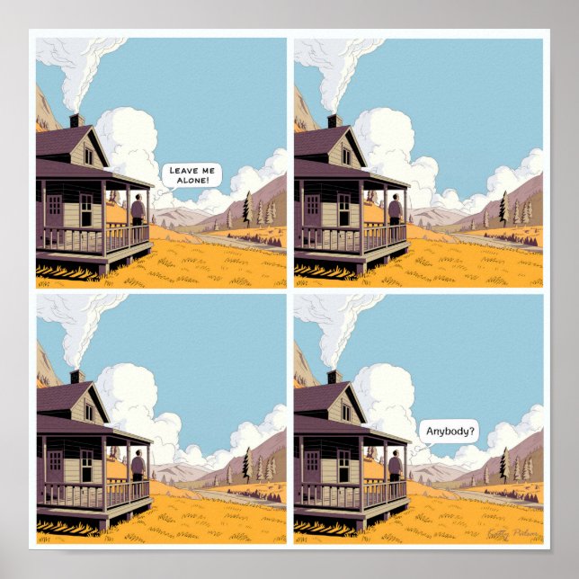 Solitude Solidão Cartoon Poster Impressão Wall Art (Frente)