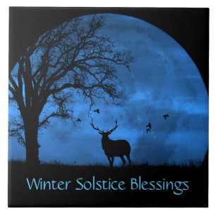 Solstício de inverno Elk e Moon
