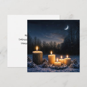 Solstício de Inverno Yule com Velas na Neve