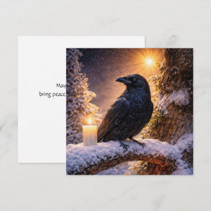 Solstício de Inverno Yule Corvo e Neve