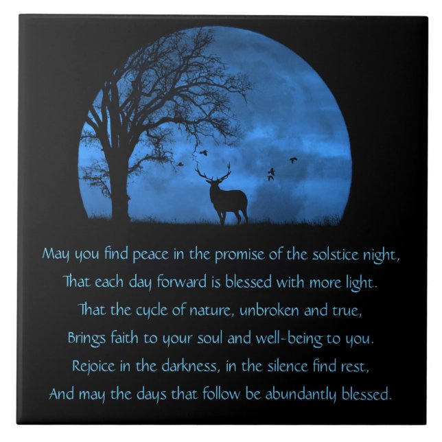 Solstício Yule Feriado Pagão Bênçãos Alce & Lua (Frente)