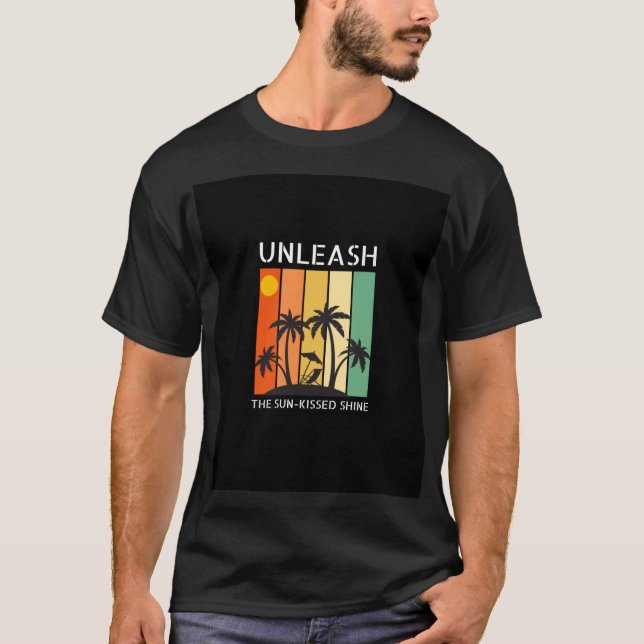 Solte a camiseta brilhante com sol (Frente)