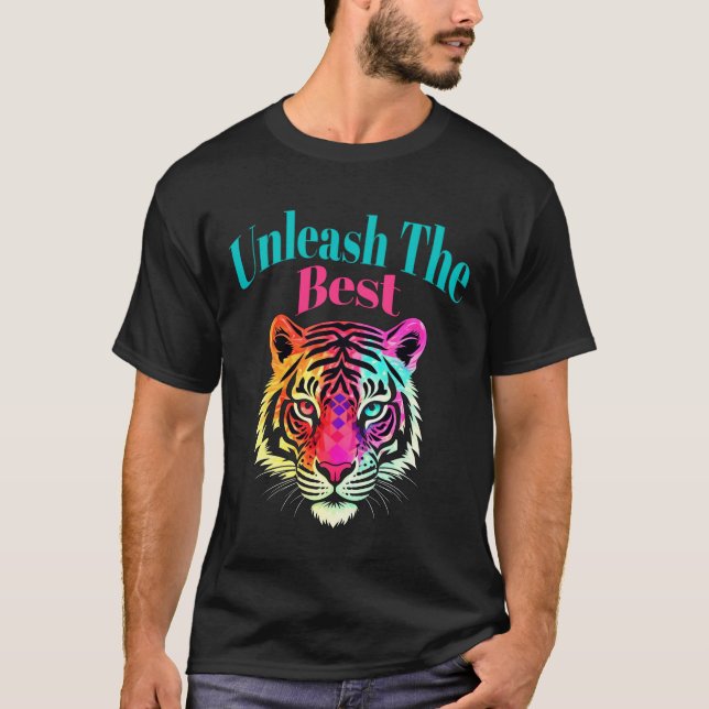 Solte a melhor camisa gráfica do Tiger vibrante (Frente)