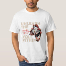 Solte o lobo dentro da camiseta impressa
