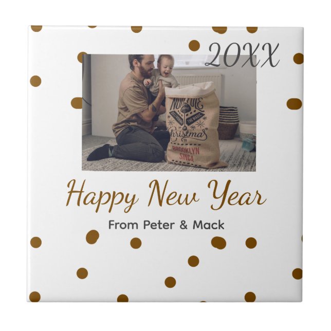 Solteiro feliz ano novo pai adicionar nome de foto (Frente)