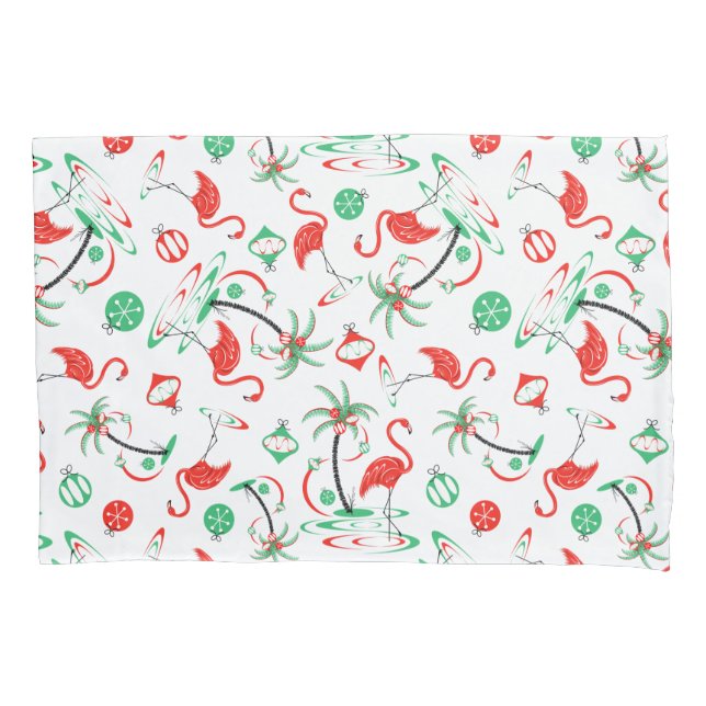 Solteiro Flamingo Multi-Pillowcase de Natal Vermel (Frente)