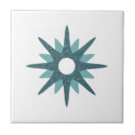 Solteiro Moderno do século médio Turquoise Starbur<br><div class="desc">Médio do século design com inspiração moderna, apresentando um solteiro vintage retro turquoise starburst em um fundo branco. Design simples e limpo moderno. Crie seu próprio azulejo personalizado carregando uma nova imagem ou use o botão "mensagem" para entrar em contato com o designer para obter ajuda. Para criar o seu...</div>