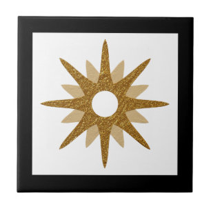 Solteiro moderno Dourado Starburst Black Frame Cer