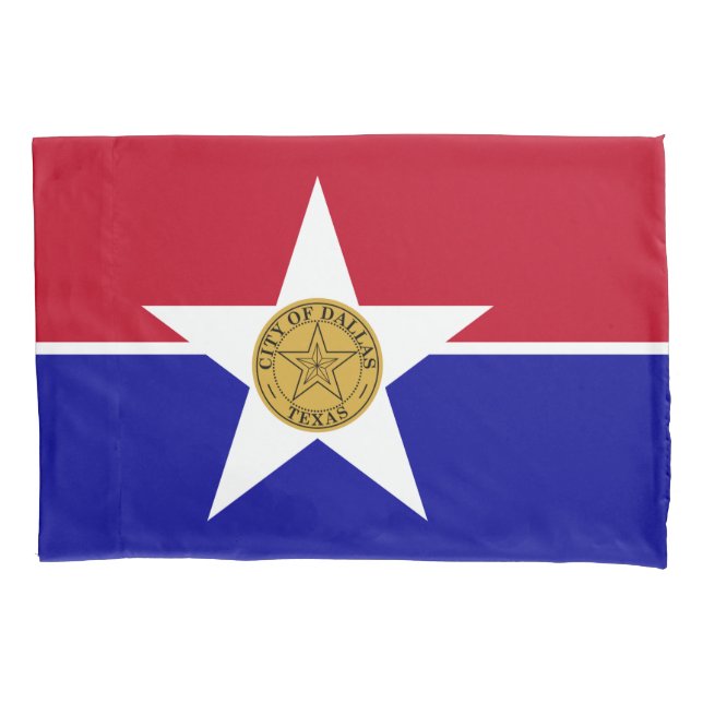 Solteiro Pillowcase com bandeira de Dallas (Frente)