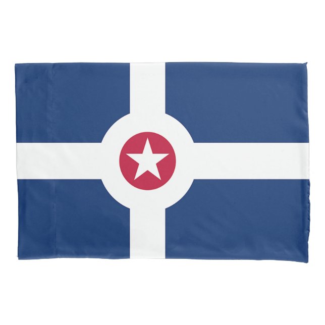 Solteiro Pillowcase com bandeira de Indianapolis (Frente)