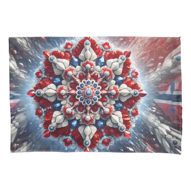 Solteiro Pillowcase com Cores Norueguesas (Frente)