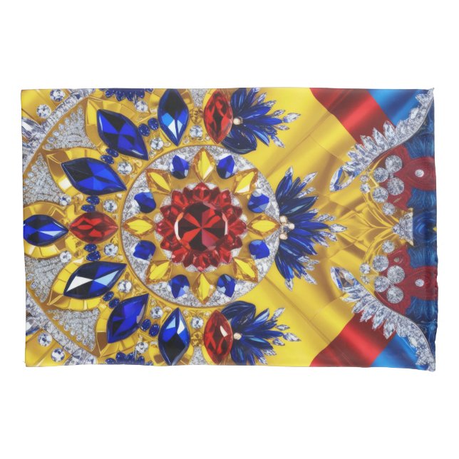 Solteiro Pillowcase com cores romenas (Frente)