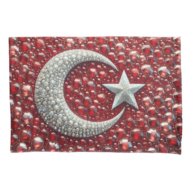 Solteiro Pillowcase com cores turcas (Frente)