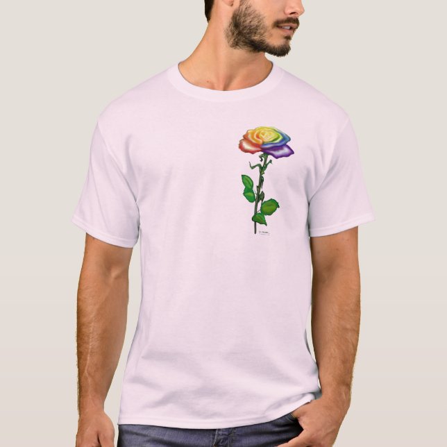 Solteiro Rainbow Rosa polo Shirt (Frente)
