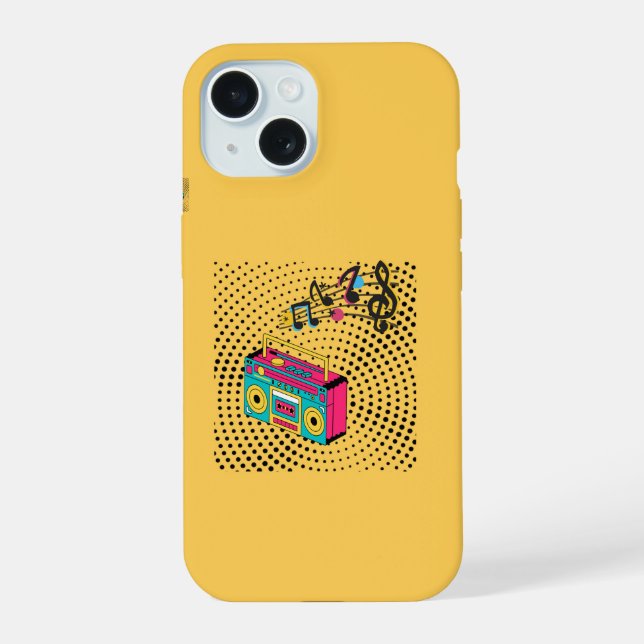 Som retrô de boombox. (Verso)