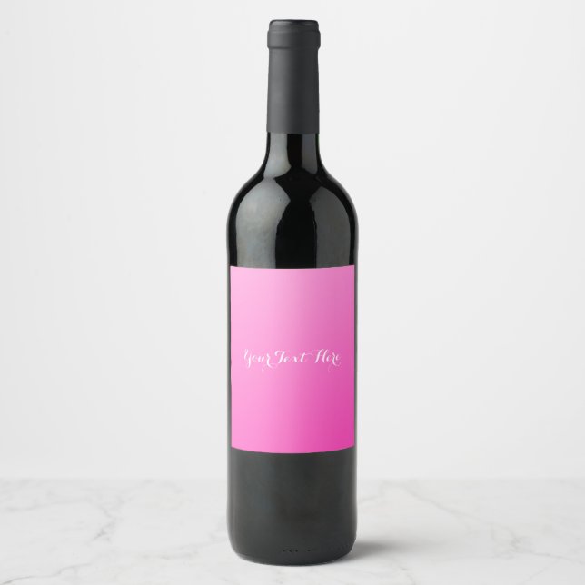 Soma de Minimalismo Rosa: Rótulos de Vinho de Vidr (Frente)