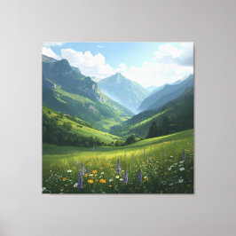 Sombra Alpina Sunlit - Canvas de Montanha Cênica p