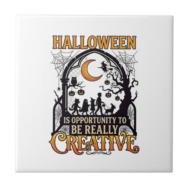 Sombra Criativa de Crianças no Halloween Lua Cresc (Frente)