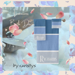 Sombras Azuis Monogramas com Toalha Branca