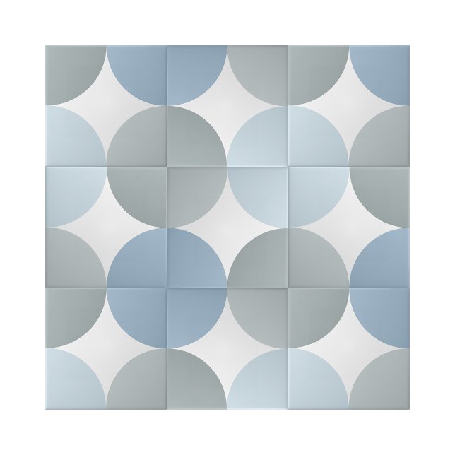 Sombras Azuis Um Design Geométrico de Quarto Círcu (blue gray geometric circles ceramic tiles)