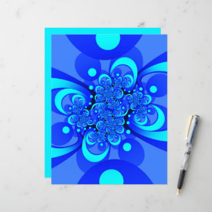 Sombras da Arte Fractal Abstrato Moderna Azul