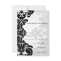 Sombras de Damasco Romântico RSVP de Casamento Dam
