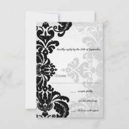 Sombras de Damasco Romântico RSVP de Casamento Dam