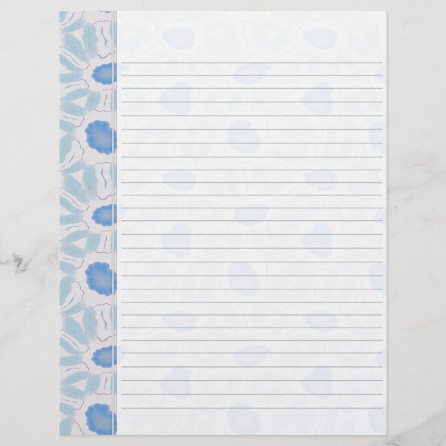 Sombras do padrão Abstrato Floral Azul (Frente)