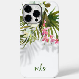 Sombras Tropicais Tropicais Rosa Elegante Monogram