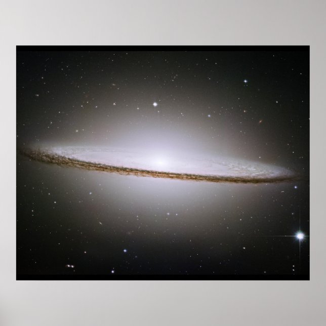 Sombrero Galaxy Hubble Telescope Image Poster (Frente)