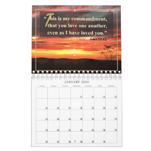 Somente deus calendário inspirado de 12 meses