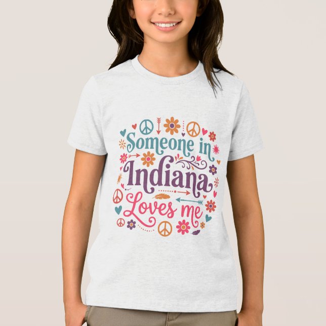 Someone in Indiana Loves Me Boho Hippie Design (Frente)