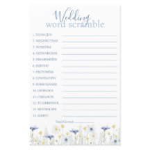 Something Blue Wedding Word Scramble