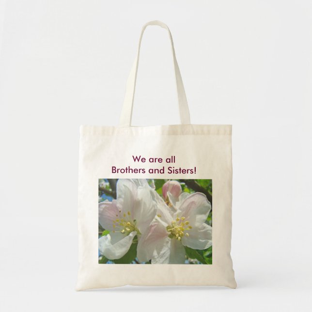 Somos todos Irmãos e Irmãs! Bolsa de Tote Blossoms (Frente)